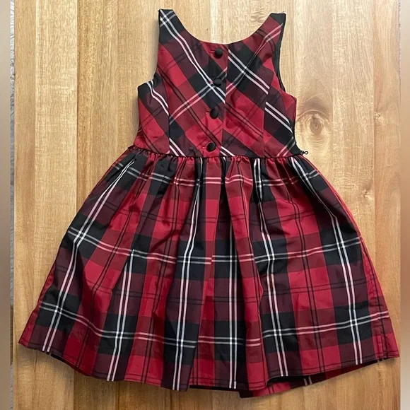 Polo by Ralph Lauren Red and Black Plaid Kids Dress - Picture 4 of 5